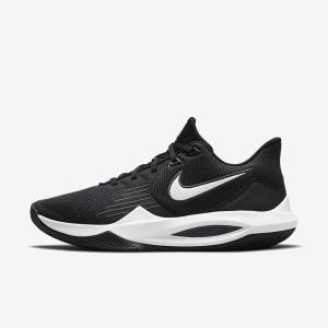 Buty Do Koszykówki Męskie Nike Precision 5 Czarne Ciemny Szare Białe | NK026BIH