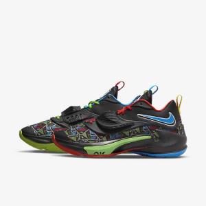 Buty Do Koszykówki Męskie Nike Zoom Freak 3 Czarne Białe Czerwone Zielone | NK742BTH