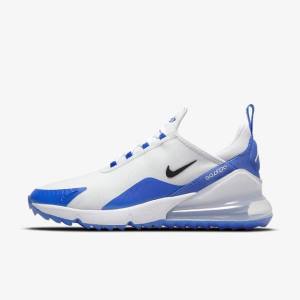 Buty Golfowe Damskie Nike Air Max 270 G Białe Niebieskie Platyna Czarne | NK654YGW