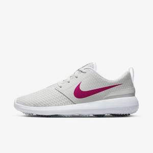 Buty Golfowe Damskie Nike Roshe G Białe Czarne Różowe | NK608GUR