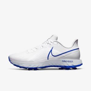 Buty Golfowe Męskie Nike React Infinity Pro Białe Platyna Niebieskie | NK526ICG