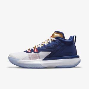 Buty Jordan Męskie Nike Zion 1 Niebieskie Białe Metal Złote Czerwone | NK710NAZ