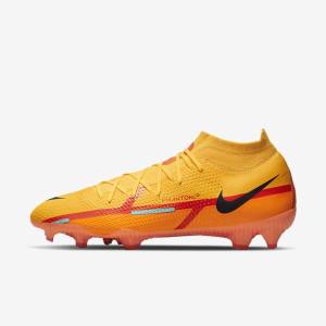 Buty Piłkarskie Damskie Nike Phantom GT2 Pro Dynamic Fit FG Firm-Ground Pomarańczowe Głęboka Czerwone Czarne | NK467MOL