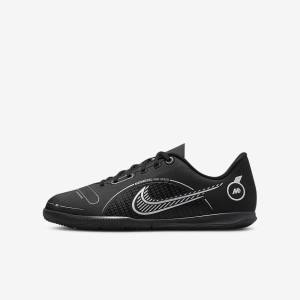 Buty Piłkarskie Dziecięce Nike Jr. Mercurial Vapor 14 Club IC Older Indoor Court Czarne Szare Metal Srebrne | NK153IZO