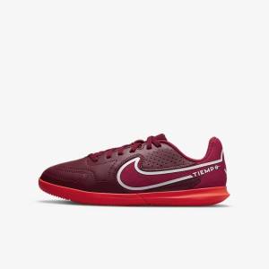 Buty Piłkarskie Dziecięce Nike Jr. Tiempo Legend 9 Club IC Older Indoor-Court Czerwone Głęboka Czerwone | NK987XPG