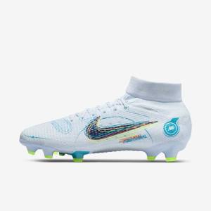 Buty Piłkarskie Męskie Nike Mercurial Superfly 8 Pro FG Firm-Ground Szare Głęboka Niebieskie Ciemny Niebieskie | NK204QJP