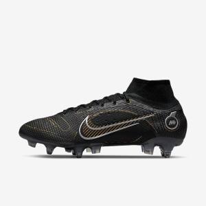 Buty Piłkarskie Męskie Nike Mercurial Superfly 8 Elite SG-PRO Anti-Clog Traction Soft-Ground Czarne Metal Srebrne Szare Metal Złote | NK295ENZ