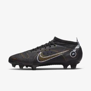 Buty Piłkarskie Męskie Nike Mercurial Vapor 14 Pro FG Firm-Ground Czarne Metal Srebrne Szare Metal Złote | NK537VRN