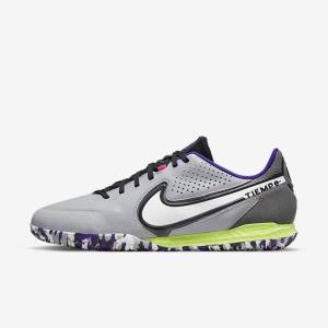 Buty Piłkarskie Męskie Nike React Tiempo Legend 9 Pro IC Indoor-Court Głęboka Szare Białe | NK385ZVO