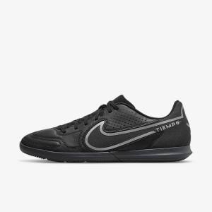 Buty Piłkarskie Męskie Nike Tiempo Legend 9 Club IC Indoor-Court Czarne Ciemny Szare | NK015GKL