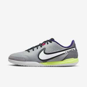 Buty Piłkarskie Męskie Nike Tiempo Legend 9 Academy IC Indoor-Court Głęboka Szare Białe | NK475AVC