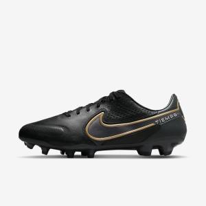 Buty Piłkarskie Męskie Nike Tiempo Legend 9 Pro FG Firm-Ground Czarne Ciemny Szare Metal Złote Metal Ciemny Szare | NK820ZTJ