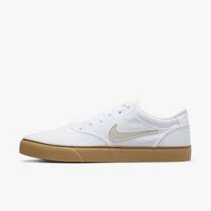 Buty Skate Damskie Nike SB Chron 2 Płócienne Białe Głęboka Brązowe Głęboka Beżowe | NK037ZQU