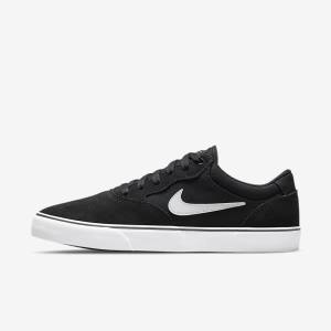 Buty Skate Męskie Nike SB Chron 2 Czarne Białe | NK963APJ