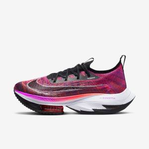 Buty do Biegania Damskie Nike Air Zoom Alphafly NEXT% Flyknit Szosowe Wyścigowe Fioletowe Czerwone Czarne Czarne | NK286MWG