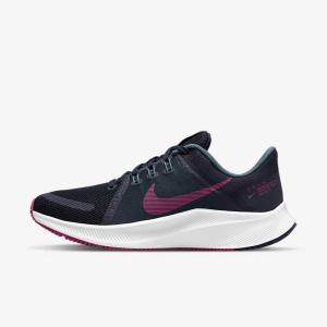 Buty do Biegania Damskie Nike Quest 4 Szosowe Niebieskie Szare Zielone Białe Różowe | NK381ZDH