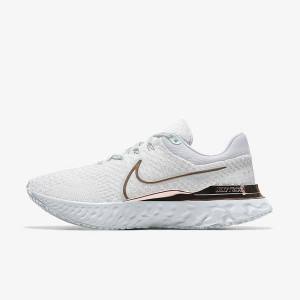 Buty do Biegania Damskie Nike React Infinity Run 3 By You Custom Szosowe Białe | NK539QZD