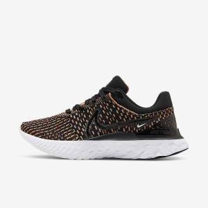 Buty do Biegania Damskie Nike React Infinity Run Flyknit 3 Szosowe Czarne Niebieskie Różowe Białe | NK562FGQ