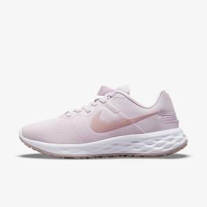 Buty do Biegania Damskie Nike Revolution 6 FlyEase Next Nature Easy On-Off Szosowe Głęboka Fioletowe Białe | NK206MDX