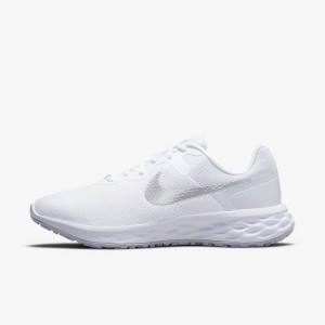 Buty do Biegania Damskie Nike Revolution 6 Next Nature Szosowe Białe Platyna Metal Srebrne | NK378DTN