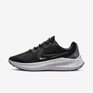 Buty do Biegania Damskie Nike Zoom Winflo 8 Shield Weatherised Szosowe Czarne Metal Srebrne Niebieskie Szare | NK061GEB