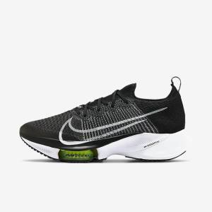 Buty do Biegania Męskie Nike Air Zoom Tempo NEXT% Szosowe Czarne Białe | NK781MHB