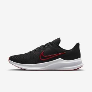 Buty do Biegania Męskie Nike Downshifter 11 Szosowe Czarne Białe Ciemny Szare Czerwone | NK698OHE