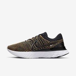 Buty do Biegania Męskie Nike React Infinity Run Flyknit 3 Szosowe Czarne Niebieskie Różowe Białe | NK037IZB