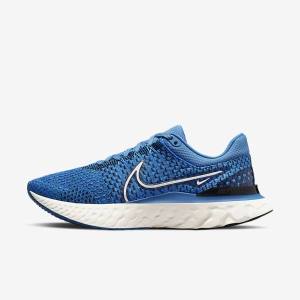 Buty do Biegania Męskie Nike React Infinity Run Flyknit 3 Szosowe Niebieskie Czarne | NK547BOA