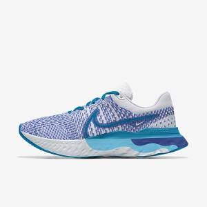 Buty do Biegania Męskie Nike React Infinity Run 3 By You Custom Szosowe Białe Niebieskie Białe | NK571GAY