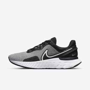 Buty do Biegania Męskie Nike React Miler 3 Szosowe Białe Czarne Metal Srebrne | NK653RJG