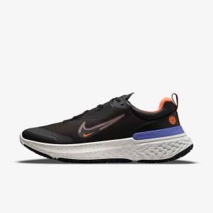 Buty do Biegania Męskie Nike React Miler 2 Shield Weatherised Szosowe Czarne Pomarańczowe Indygo | NK704GUM