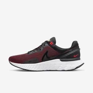 Buty do Biegania Męskie Nike React Miler 3 Szosowe Czarne Czerwone Białe | NK965SQU