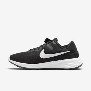 Buty do Biegania Męskie Nike Revolution 6 FlyEase Next Nature Easy On-Off Szosowe Czarne Szare Białe | NK396RXI