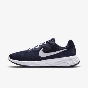 Buty do Biegania Męskie Nike Revolution 6 Next Nature Szosowe Granatowe Obsidian Białe | NK904JHP