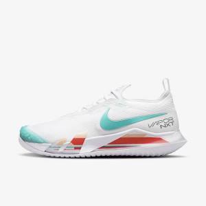 Buty do Tenisa Damskie Nike NikeCourt React Vapor NXT Hard Court Białe Czerwone Bordowe Turkusowe | NK296NEF