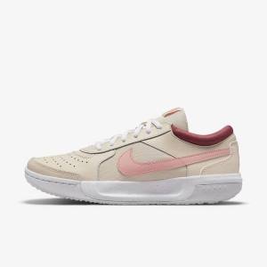 Buty do Tenisa Damskie Nike NikeCourt Zoom Lite 3 Białe Czerwone Koralowe | NK482YBG