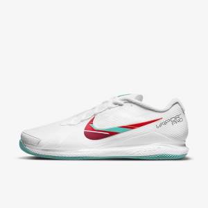 Buty do Tenisa Męskie Nike NikeCourt Air Zoom Vapor Pro Hard-Court Białe Czerwone Bordowe Turkusowe | NK721UEN