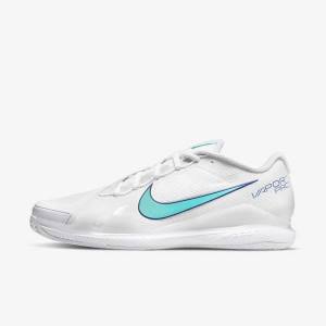 Buty do Tenisa Męskie Nike NikeCourt Air Zoom Vapor Pro Clay Court Białe Głęboka Beżowe Królewski Niebieski Niebieskie Turkusowe | NK816WNL