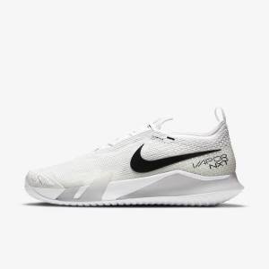 Buty do Tenisa Męskie Nike NikeCourt React Vapor NXT Hard-Court Białe Szare Czarne | NK614OPT