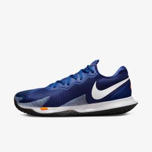 Buty do Tenisa Męskie Nike NikeCourt Zoom Vapor Cage 4 Rafa Hard Court Królewski Niebieski Niebieskie Pomarańczowe Czarne Białe | NK097APC