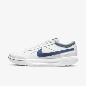 Buty do Tenisa Męskie Nike NikeCourt Zoom Lite 3 Hard Court Białe Granatowe | NK258SIK