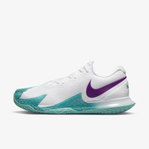 Buty do Tenisa Męskie Nike NikeCourt Zoom Vapor Cage 4 Rafa Hard Court Białe Turkusowe Czerwone Fioletowe | NK345BHW