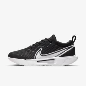 Buty do Tenisa Męskie Nike NikeCourt Zoom Pro Hard Court Czarne Białe | NK517VUH