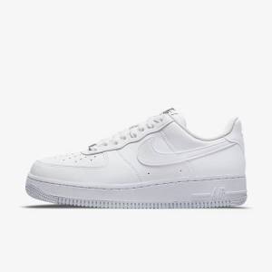 Trampki Damskie Nike Air Force 1 07 Next Nature Białe Czarne Metal Srebrne | NK371WVS