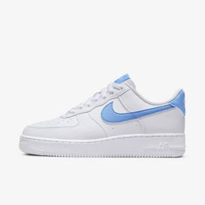 Trampki Damskie Nike Air Force 1 07 Next Nature Białe Metal Srebrne Niebieskie | NK703RKC