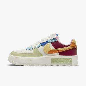 Trampki Damskie Nike Air Force 1 Fontanka Bordowe Złote | NK509NAW