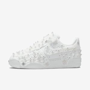 Trampki Damskie Nike Air Force 1 LXX x Swarovski Białe Metal Srebrne Białe | NK672MZX