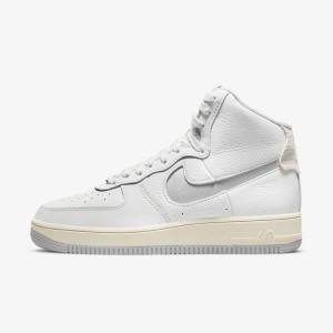 Trampki Damskie Nike Air Force 1 Sculpt Białe Srebrne | NK079LIZ