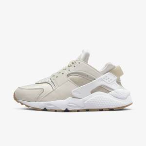 Trampki Damskie Nike Air Huarache Khaki Głęboka Brązowe Białe | NK794JBT